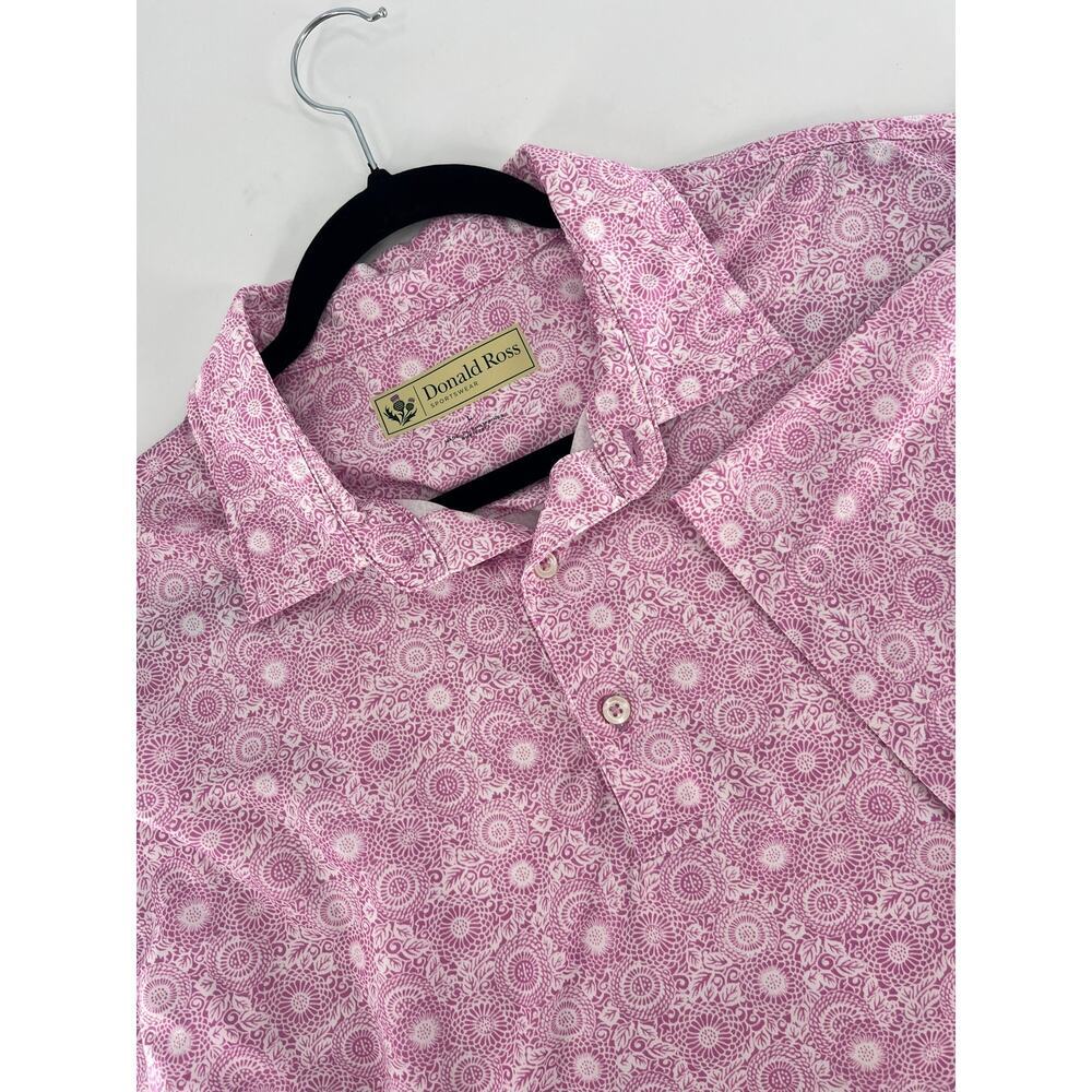Donald Ross Men's Short Sleeve Floral Polo Shirt Size Large